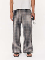 Load image into Gallery viewer, Black Checkered Seersucker Pull-on Pants