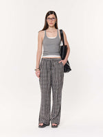Load image into Gallery viewer, Black Checkered Seersucker Pull-on Pants
