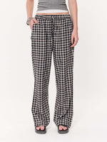 Load image into Gallery viewer, Black Checkered Seersucker Pull-on Pants