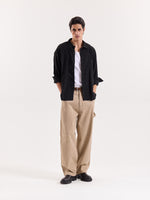 Load image into Gallery viewer, Black Checkered Textured Cropped Shirt