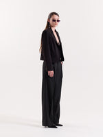 Load image into Gallery viewer, Black Pinstriped Baggy Fit Trousers