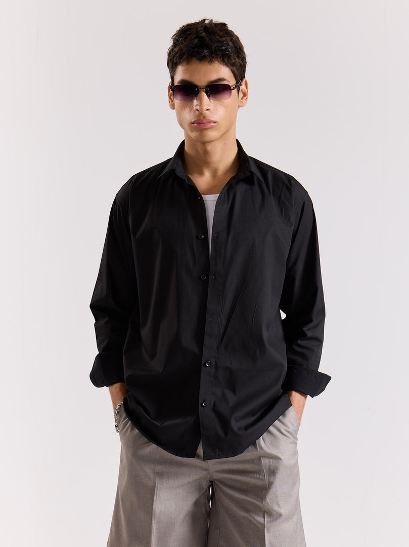 Black Poplin Shirt