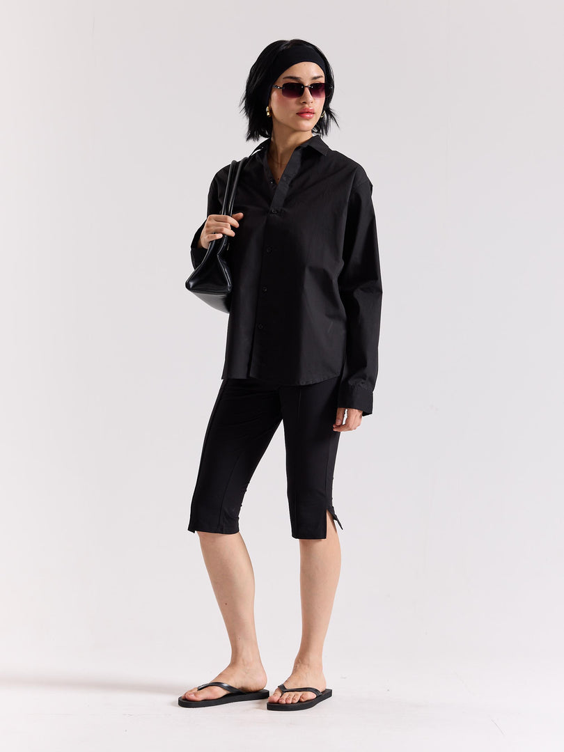 Black Poplin Shirt