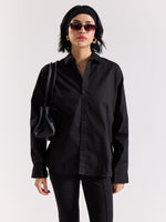 Load image into Gallery viewer, Black Poplin Shirt