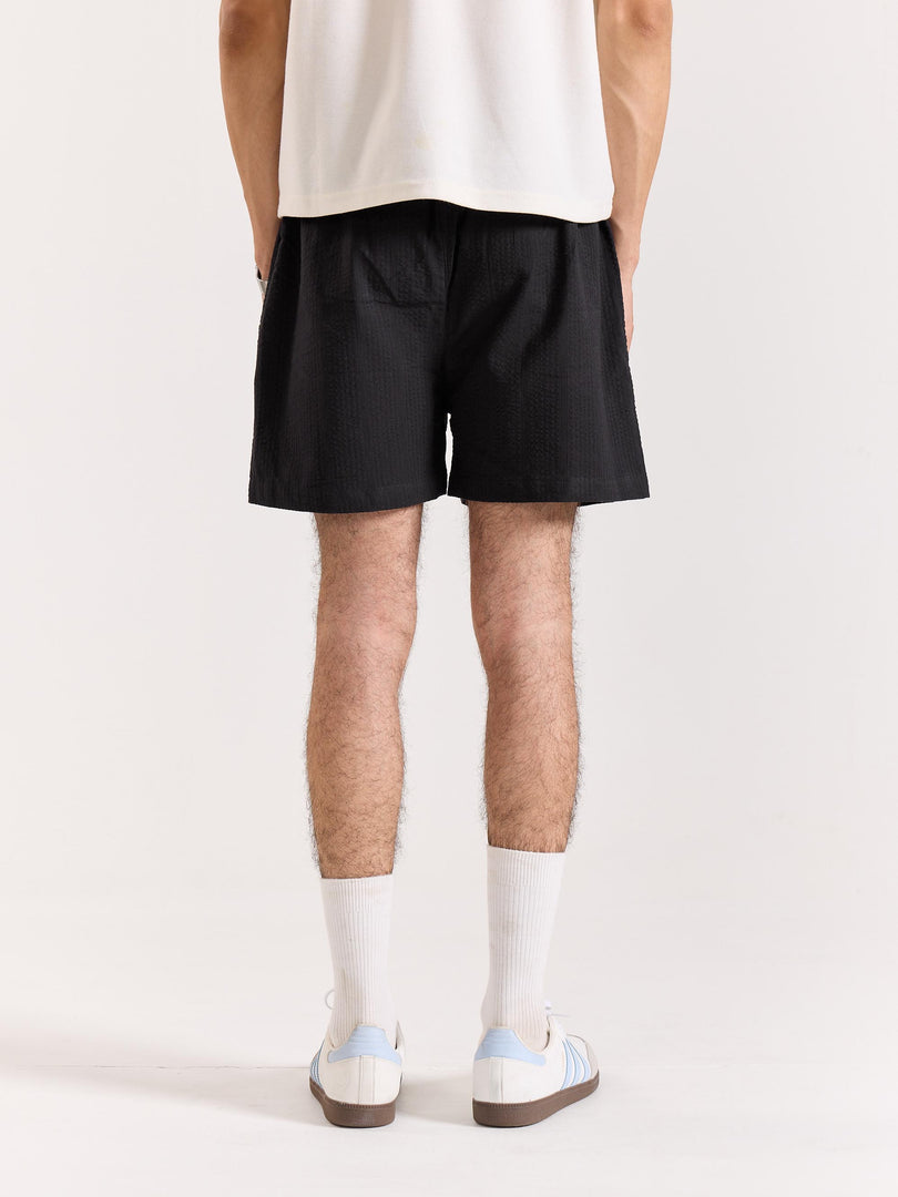 Black Textured Shorts (Pre-order)