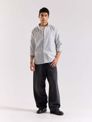Relaxed Fit Black Striped Shirt