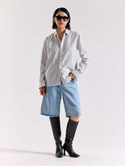 Relaxed Fit Black Striped Shirt