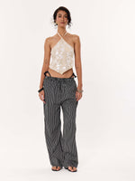 Load image into Gallery viewer, Black Striped Pull-on Pants