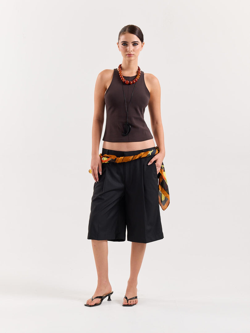 Black Trouser Shorts
