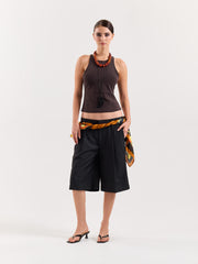Black Trouser Shorts