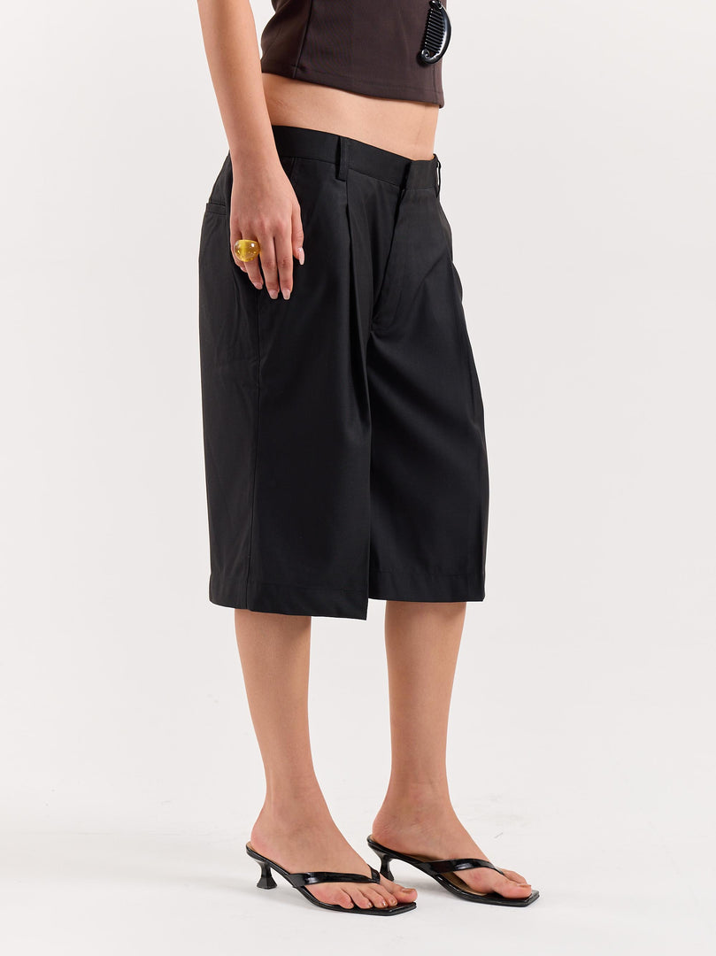 Black Trouser Shorts