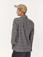Load image into Gallery viewer, Black &amp; Beige Checkered Oversized Cropped Shirt