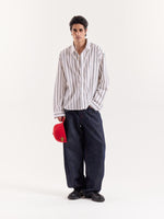 Load image into Gallery viewer, Black &amp; White Striped Cropped Poplin Shirt