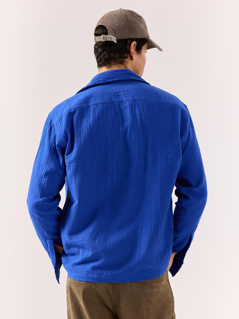 Royal Blue Gauze Holiday Shirt (Pre-order)