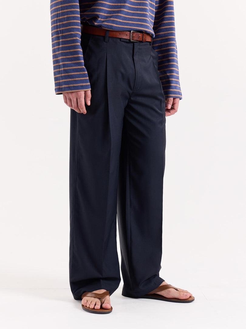 Blue Baggy Fit Trousers