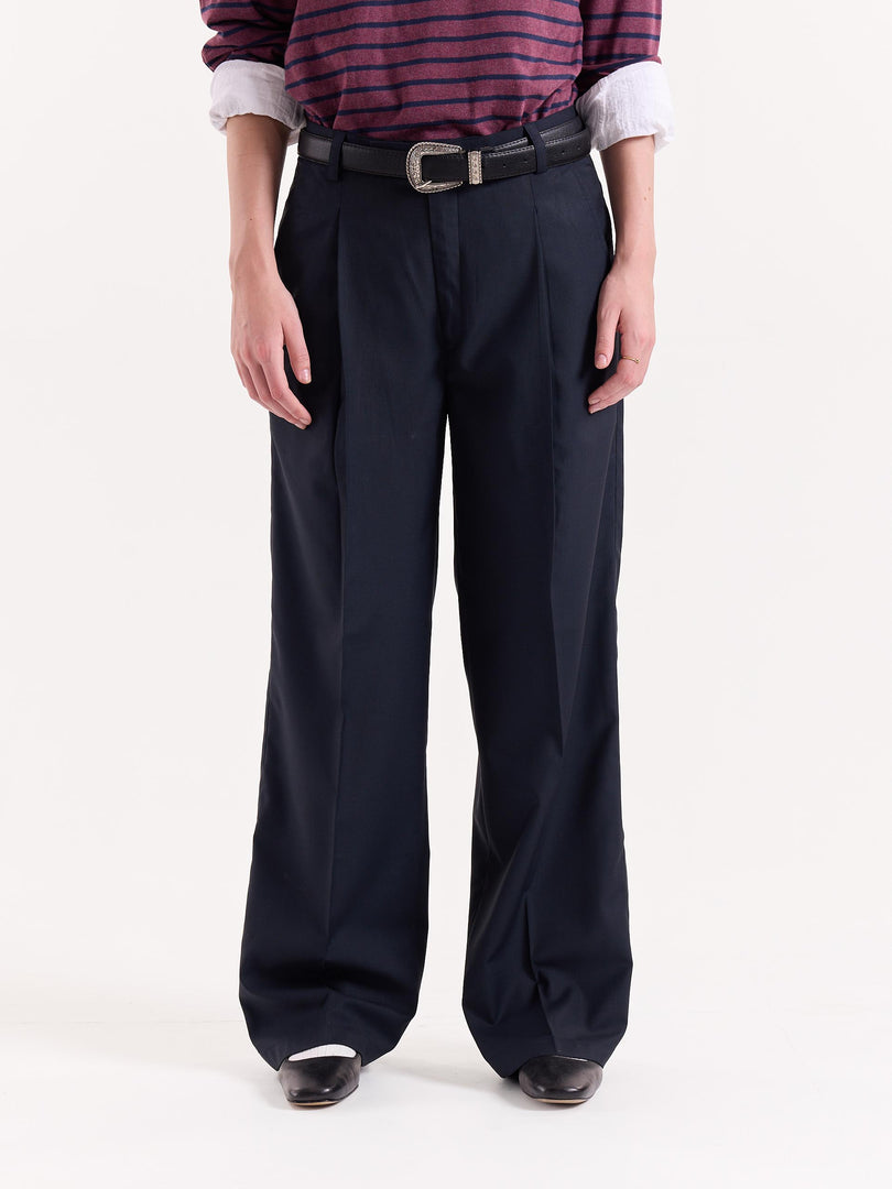 Blue Baggy Fit Trousers