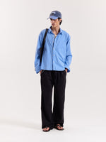 Load image into Gallery viewer, Blue Box Checkered Cropped Shirt