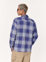 Load image into Gallery viewer, Blue Multichecked Oversized Cropped Shirt