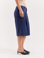 Load image into Gallery viewer, Blue Pinstriped Trouser Shorts