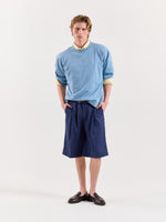 Load image into Gallery viewer, Blue Pinstriped Trouser Shorts
