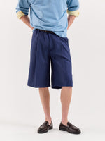 Load image into Gallery viewer, Blue Pinstriped Trouser Shorts
