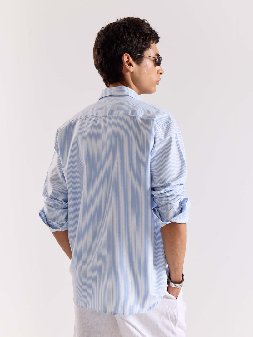 Relaxed Fit Blue Striped Shirt