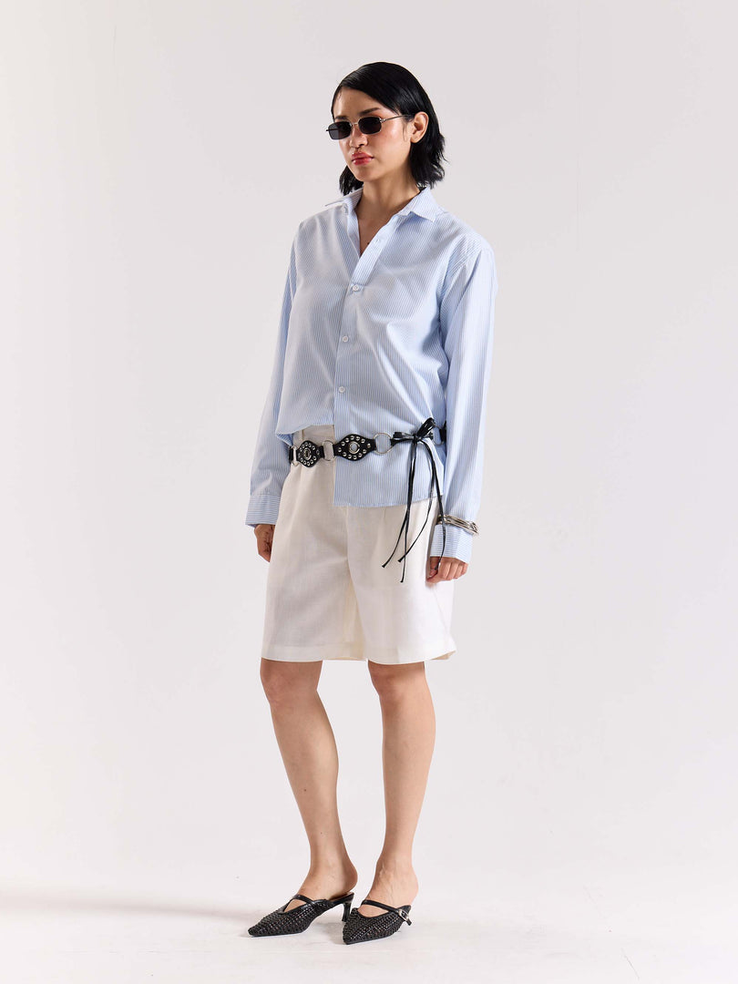 Relaxed Fit Blue Striped Shirt