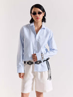 Load image into Gallery viewer, Relaxed Fit Blue Striped Shirt