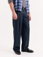 Load image into Gallery viewer, Blue Textured Baggy Fit Trousers