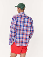 Load image into Gallery viewer, Blue &amp; Red Madras Checkered Oversized Cropped Shirt
