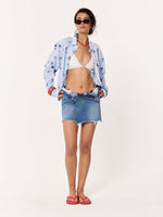 Load image into Gallery viewer, Blueberry Gingham Printed Cropped Shirt