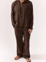 Load image into Gallery viewer, Dark Brown Gauze Holiday Shirt