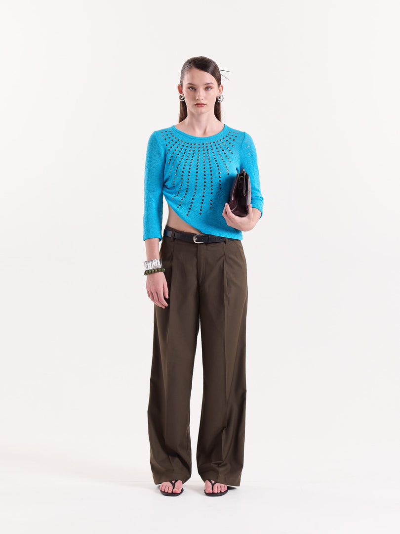Brown Baggy Fit Trousers