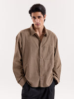 Load image into Gallery viewer, Brown Houndstooth Cropped Shirt