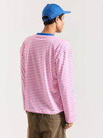 Load image into Gallery viewer, Bubblegum Pink Striped Loose Fit Cropped T-Shirt