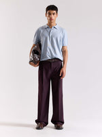 Load image into Gallery viewer, Burgundy Pinstriped Baggy Fit Trousers