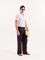 Load image into Gallery viewer, Burgundy Pinstriped Baggy Fit Trousers