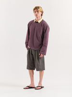 Load image into Gallery viewer, Burgundy &amp; White Striped Loose Fit Cropped T-Shirt
