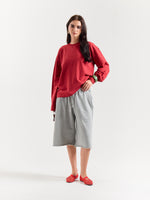 Load image into Gallery viewer, Cherry Red Loose Fit Cropped T-Shirt