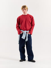 Cherry Red Loose Fit Cropped T-Shirt