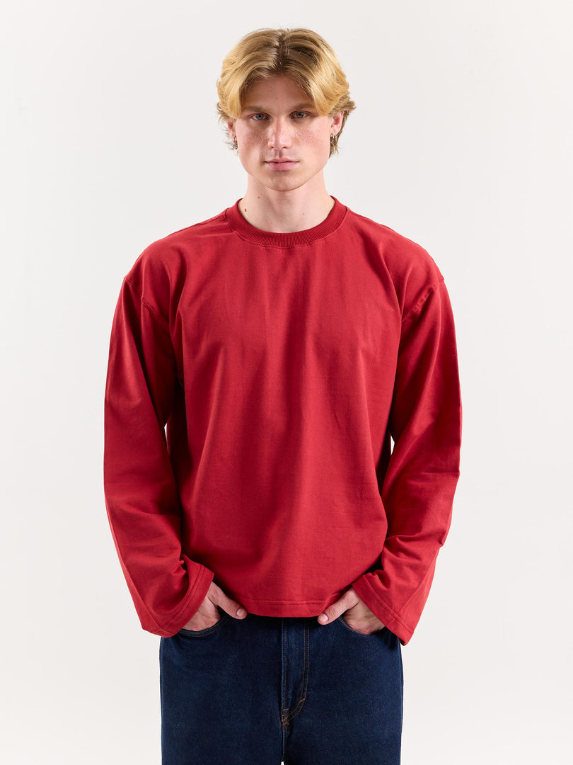 Cherry Red Loose Fit Cropped T-Shirt