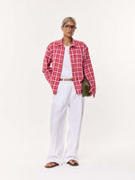 Load image into Gallery viewer, Cherry Red Oversized Cropped Gauze Shirt