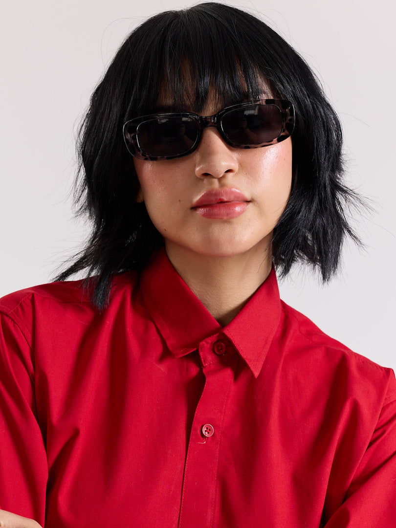 Cherry Red Poplin Shirt