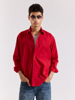 Load image into Gallery viewer, Cherry Red Poplin Shirt