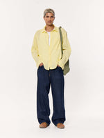 Load image into Gallery viewer, Classic Yellow Checkered Oversized Cropped Shirt