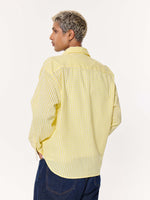 Load image into Gallery viewer, Classic Yellow Checkered Oversized Cropped Shirt