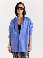 Load image into Gallery viewer, Cobalt Blue Chambray Linen Shirt