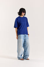 Load image into Gallery viewer, Electric Blue Loose Fit Cropped T-Shirt