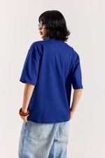 Load image into Gallery viewer, Electric Blue Loose Fit Cropped T-Shirt