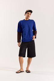 Electric Blue Loose Fit Cropped T-Shirt